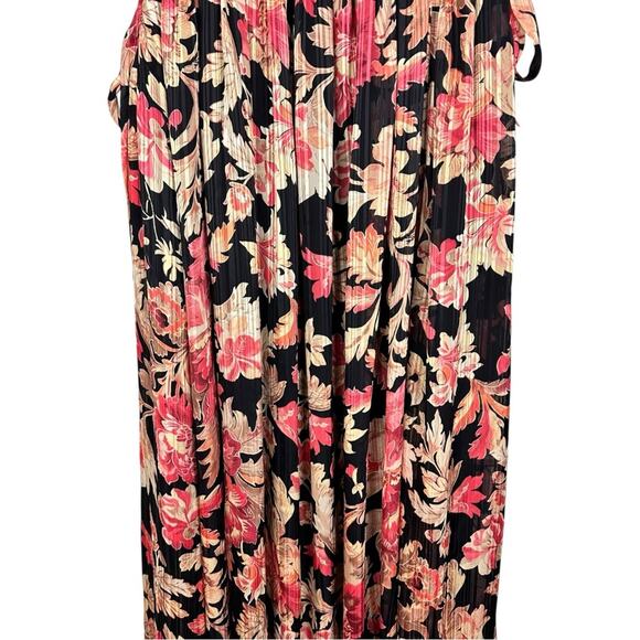 NEW Free People Primmy Midi Black Floral Chiffon Pink Lace Resort Boho Dress XL - Picture 13 of 16